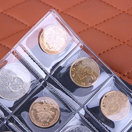 Whitelotous 120 Coin Storage Collecting Holders Penny Pockets Money Album Book (Blue) - Thumbnail 4