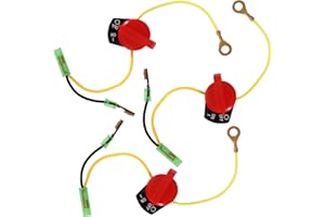 QAZAKY 3PCS On/Off Engine Stop Kill Switch Control Compatible with GX110 GX120 GX160 GX200 GX240 GX270 GX340 GX390 Go Kart Mi
