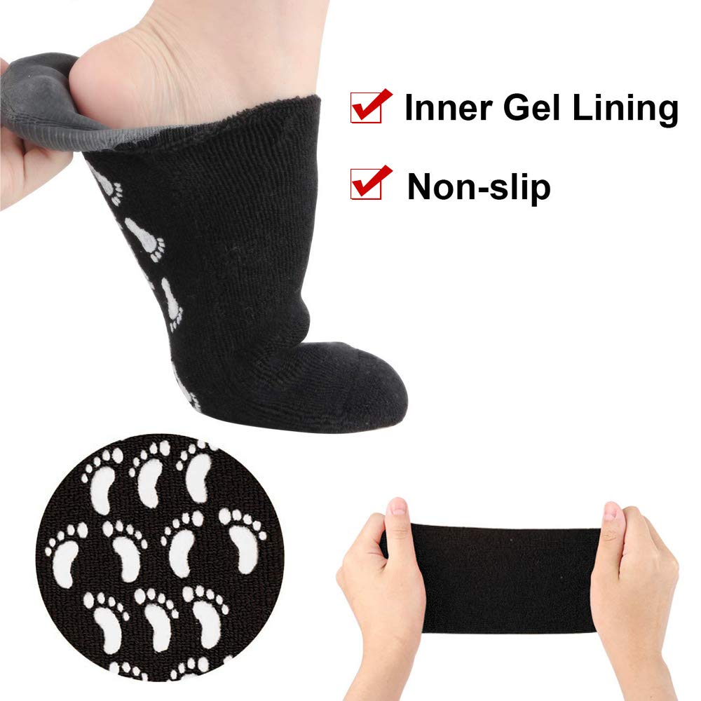Large Men’s Moisturizing Gel Socks 2 Pairs Moisturize Soften Cracked Hard Dry Skin Repair Feet Heel Pedicure Personal Care All Day Night for US Men 10-15 : Beauty