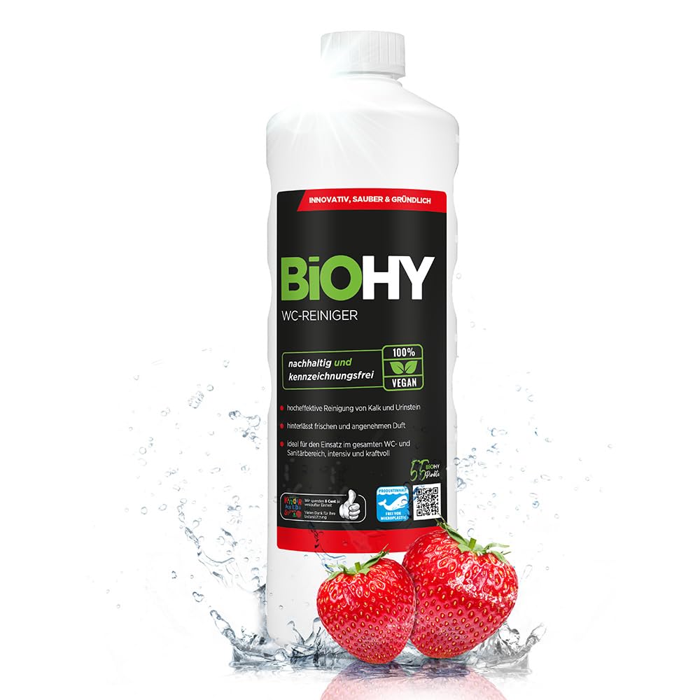BiOHY Toilet Cleaner (1l Bottle) | EXTRA STRONG | Profi bio Concentrate | Viscous cleaning gel | Ideal against urine stone (WC-Reiniger)