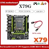 Wresetly X79G Motherboard LGA 2011 4x DDR3 RECC M.2 NVME SATA3.0 Server view 4