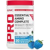 GNC Pro Performance Amino Complete, Blue Raspberry, 16.3 Oz, 30 Servings | Athletic Training Support, Essential Amino Acids, BCAA and Electrolytes, Zero-Sugar, Gluten-Free