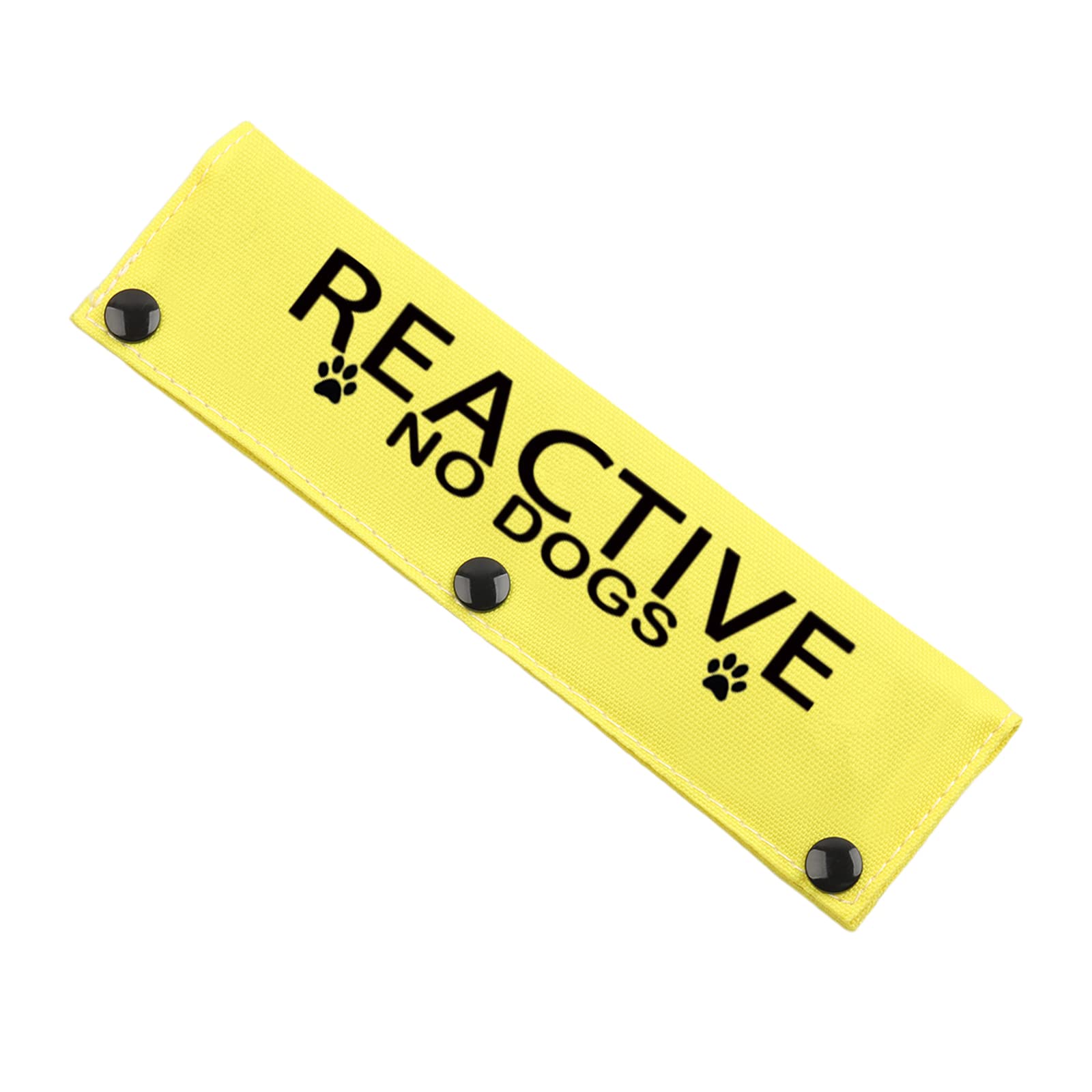 Generic Dog Leash Cover Wrap - Reactive No Dogs / I Like People - Yellow, 22 cm x 6 cm