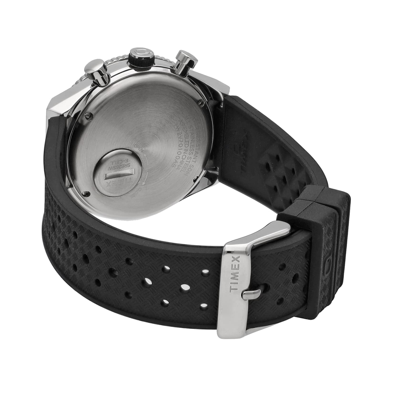 TIMEX Timex Q GMT Chronograph Black Dial Stainless Steel Quartz 40MM Watch TW2V70100 Men's, Black