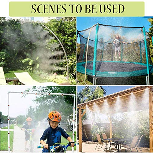 MeiGuiSha 50 ft Trampoline Backyard Sprinklers Spray Water Park Fun Summer Cool Things Outdoor Toys Water Game Trampoline Accessories Ladder ,Made to Attach on Trampoline Safety Net Enclosure