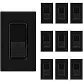 TG 3-Way Decorator Paddle Switch with Wall Plates, Gloss Finish, Three Way, Copper Wire Only, Grounding Screw, Residential Gr