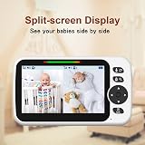 Blemil Upgrade Baby Monitor 5" Split Screen 2 Cameras 30H Battery view 2