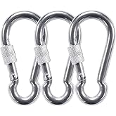 PROND Locking Carabiners, Heavy Duty Carabiner, 316 Stainless Steel Screw Lock Carabiner Hooks