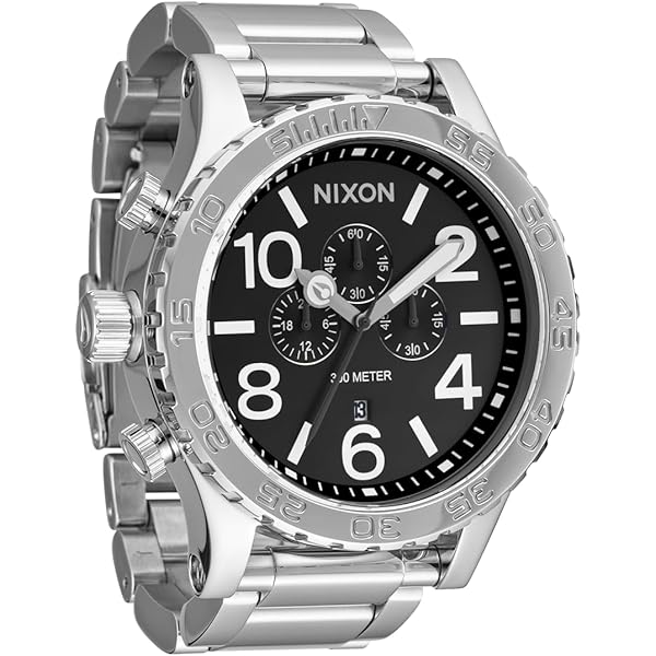 Amazon.com: NIXON 51-30 Chrono Leather A1392 - Black/Pumice