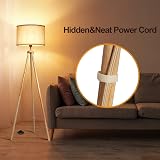 OUTON Solid Wood Tripod Floor Lamp, Dimmable LED with Remote, 4 Color Temps view 6