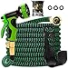 Garden Hose 55 Feet, Expandable, Lightweight, High Density 3750D Outer Fabric, Durable Double Latex Core, Bundle with Spray Nozzle and Accessories (5 Items)