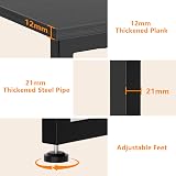 SIMPDIY 3 Tier Shoe Rack with Wooden Shelf Black 150kg Load Capacity view 5