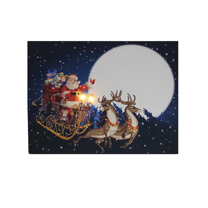 Kurt Adler Battery-Operated Lighted Santa Wall Decoration, 15.75-Inch x 12-Inch