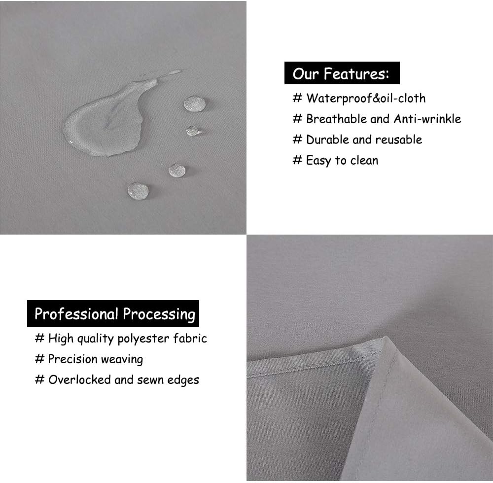 Spillproof Tablecloths Polyester Table Linens Kitchen Rectangle Tablecovers Dinning Tabletop Decorations Gray 60x84inch: Kitchen & Dining