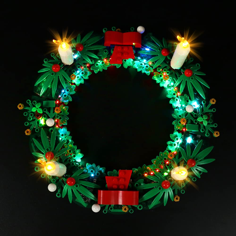 Led Light Kit for Lego Christmas Wreath, Led Lighting Set for Lego 40426 Christmas Wreath 2-in-1 - Not Include Models, Just Light Set(B-Wind Control Version)