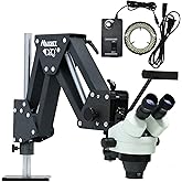 DZQ ZQ-1 Multi-Directional Microscope Micro-Setting Microscope,7X-45X Magnification,0.7X-4.5X Zoom Objective,60-Led Ring Ligh