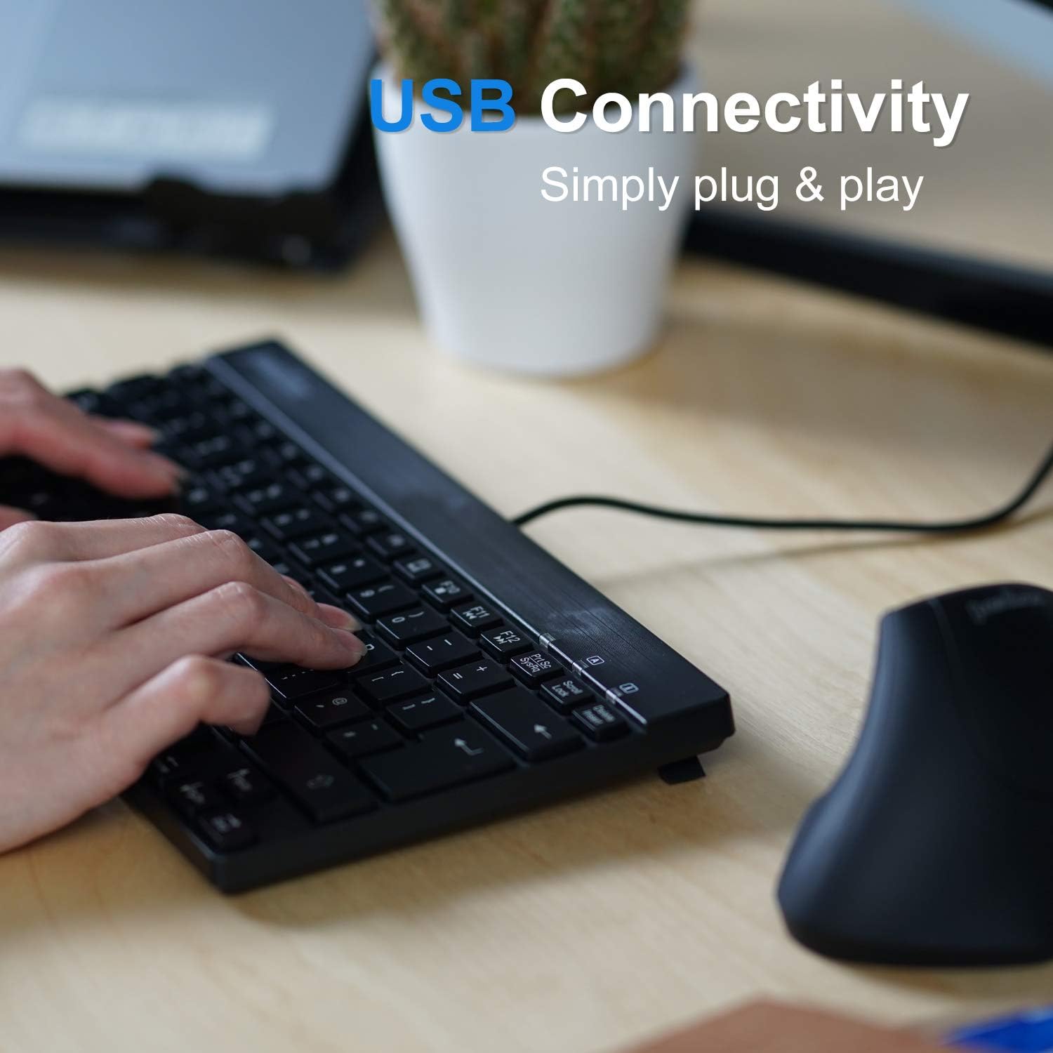 Perixx PERIBOARD-413B US, ini tastiera ergonoica cablata USB con