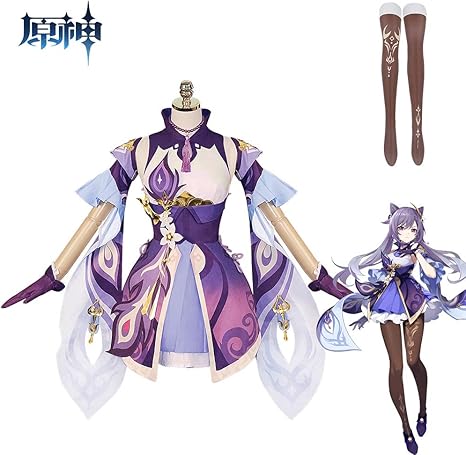 Amazon Wsoudmad 原神 げんしん 刻晴 コクセイ コスプレ衣装 こくせい キャラクター コスチューム 大人 ゲーム Genshin Impact Keqing Cosplay コミケイベント ハロウィン 仮装 変装 刻晴 S コスプレ 仮装 通販