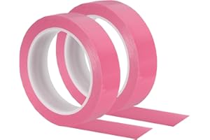 PATIKIL 1" Whiteboard Tape, 2 Pack Thin Dry Erase Tape for Graphic Chart Marking DIY Art, Pink