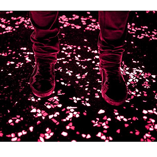 300pcs Glow in the dark Garden Pebbles, Gardening Luminous Glow Stones Outdoor Decor Glowing Water Fish Tank Gravel (Pink)