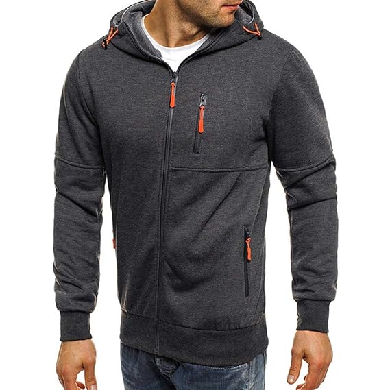 Herren Zip Hoodie Reißverschluss Camouflage Fleece Sport Fitness Training Sweatshirt Zipper Kapuzenpullover Langarmshirt Pull