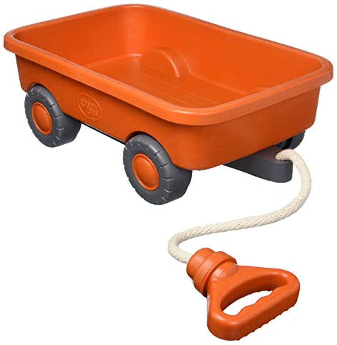 Green Toys Wagon, Orange CB - Pretend Play, Motor Skills, Kids Outdoor Toy Vehicle. No BPA, phthalates, PVC. Dishwasher Safe, Recycled Plastic.