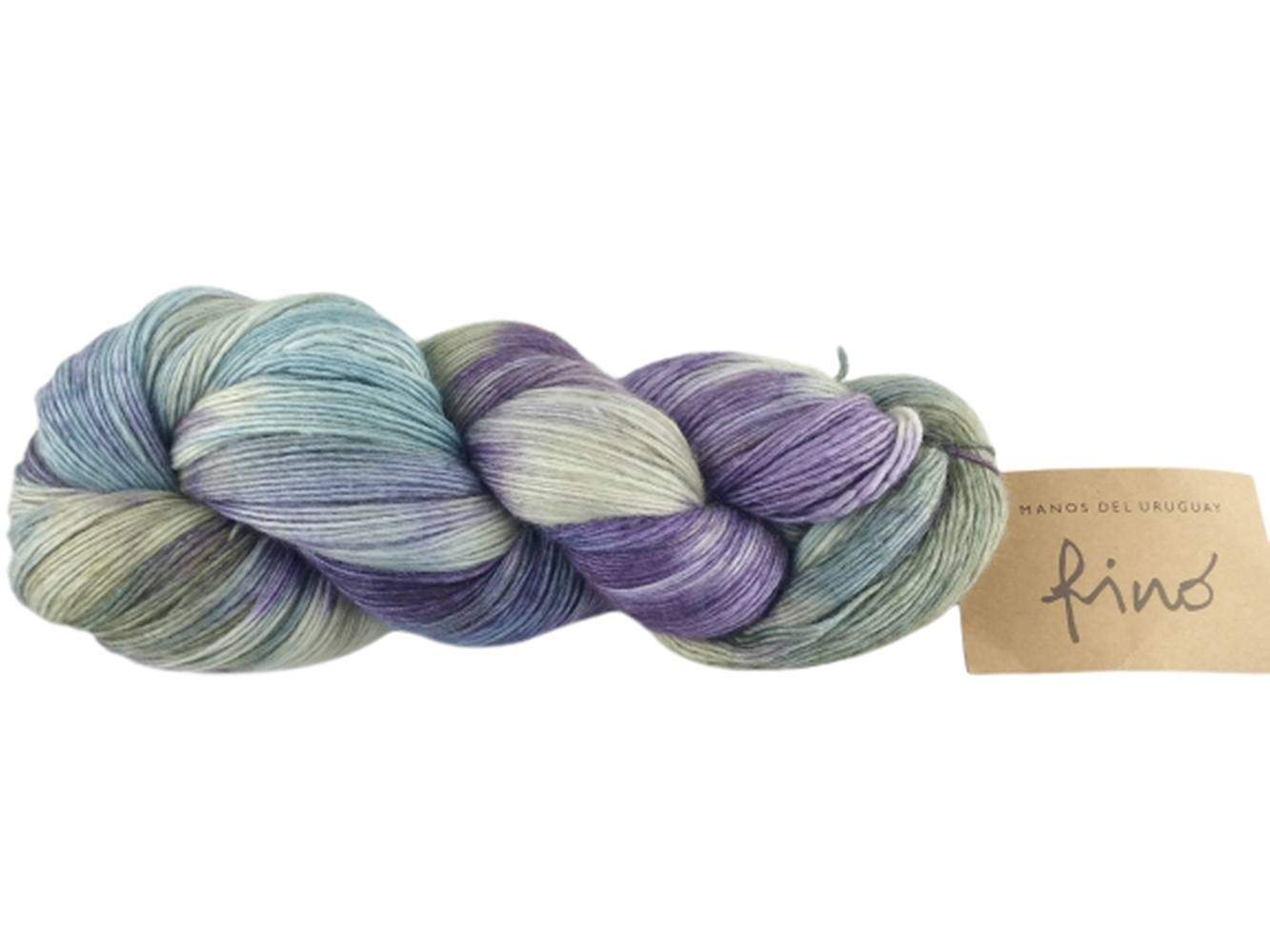 Manos Del Uruguay Silk Blend Fino 9695 Abalone, 100g, Merino Silk Hand Dyed Yarn