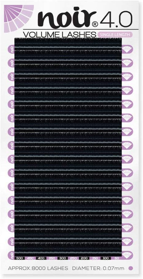 Noir Volume Lashes Russian Volume Lashes Individual 0.07 D curl 14mm Eyelash Extensions, Black