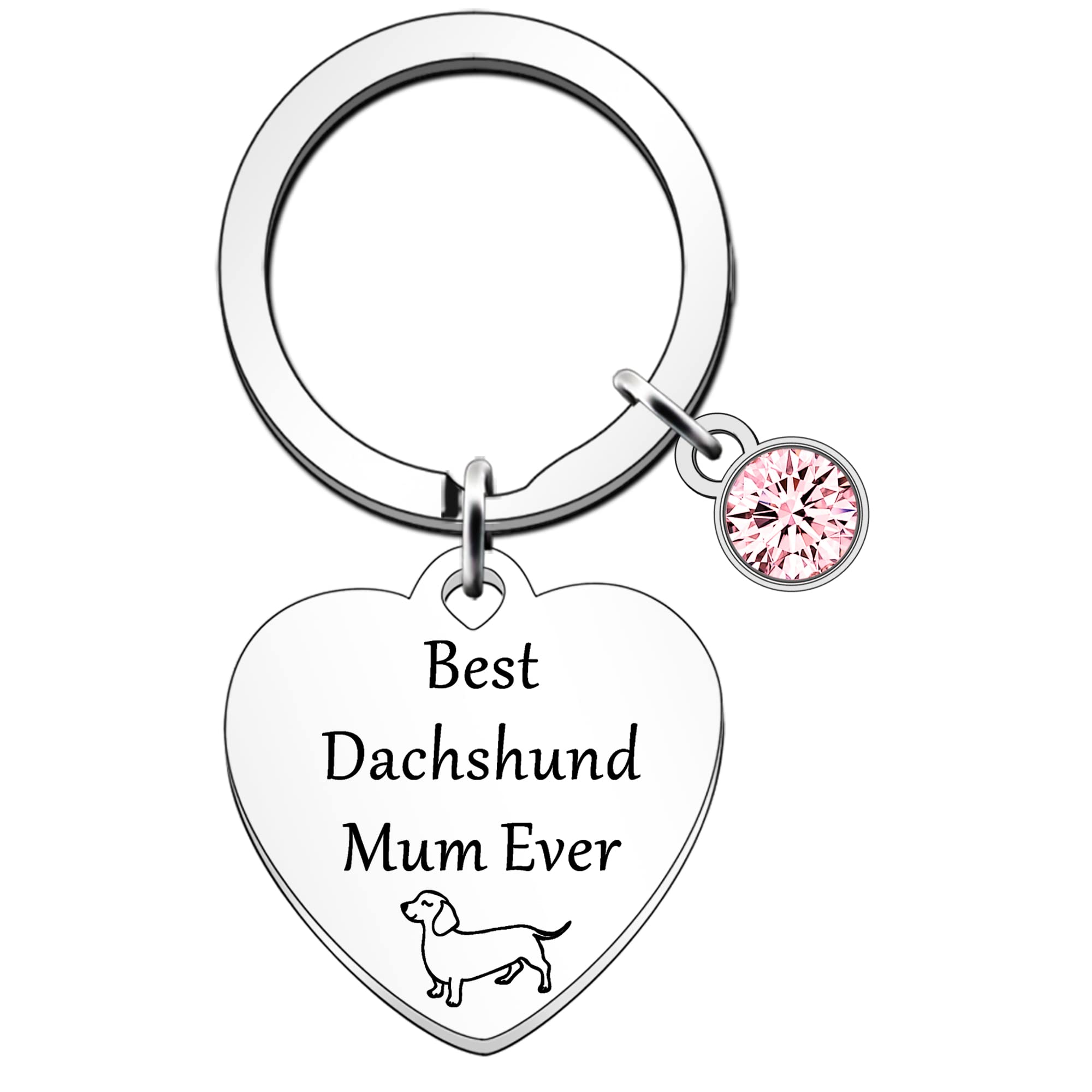 JETTOP Dachshund Mum Gifts for Woman Keyring - Dachshund Lover Gifts for Best Friend Birthday Christmas Best Dog Mum Ever