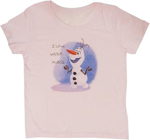 Amazon Co Jp アナと雪の女王 レディース半袖tシャツ オラフ ピンク Awds3077 おもちゃ