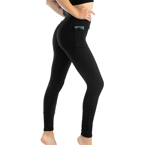 Realdo Famous TIK Tok Leggings, Yoga Pants for Women High Waist Tummy Control Bubble Hip Lifting Workout Running Tights