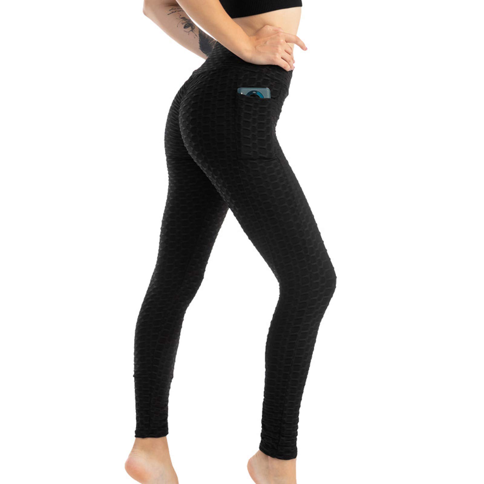 Realdo Famous TIK Tok Leggings, Yoga Pants for Women High Waist Tummy Control Bubble Hip Lifting Workout Running Tights