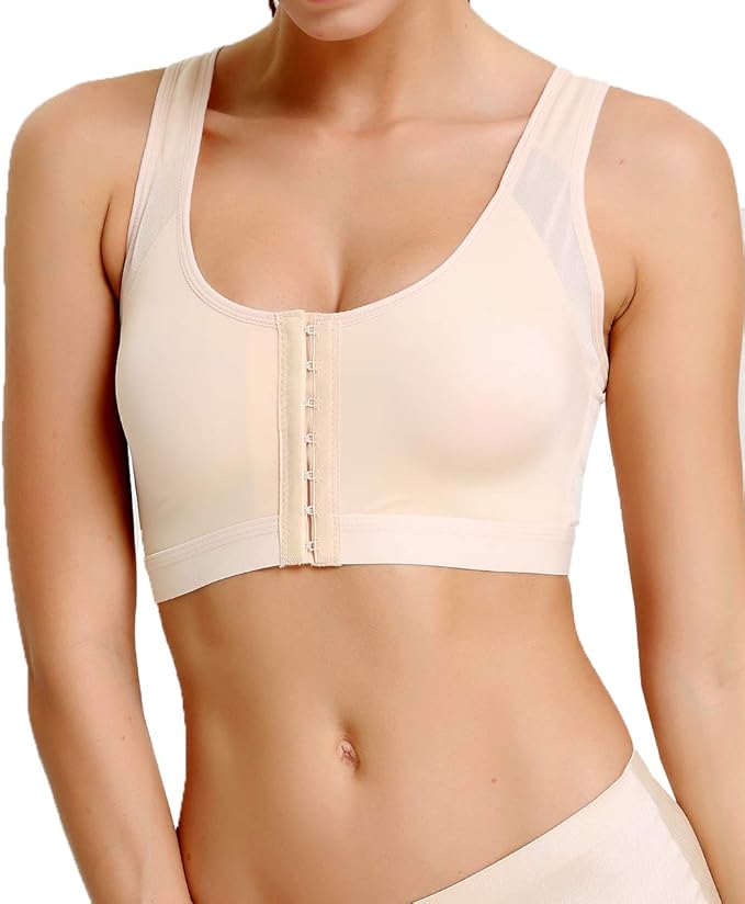Women Post Surgery Bra Sports Support Surgical Wireless Front Closure
