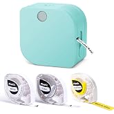 Phomemo Label Maker Machine with 3 Tapes, P12 Small Bluetooth Label Makers | Ribbon Printer Machine, Mini, Multiple Templates for Teacher School Items, Home, Cloth Name Tag, Gift Wrap, Green