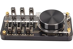 Heayzoki Multimedia Audio Controller, USB Volume Control Knob with 3 USB2.0 Interfaces, Programmable EDC Essential Hub