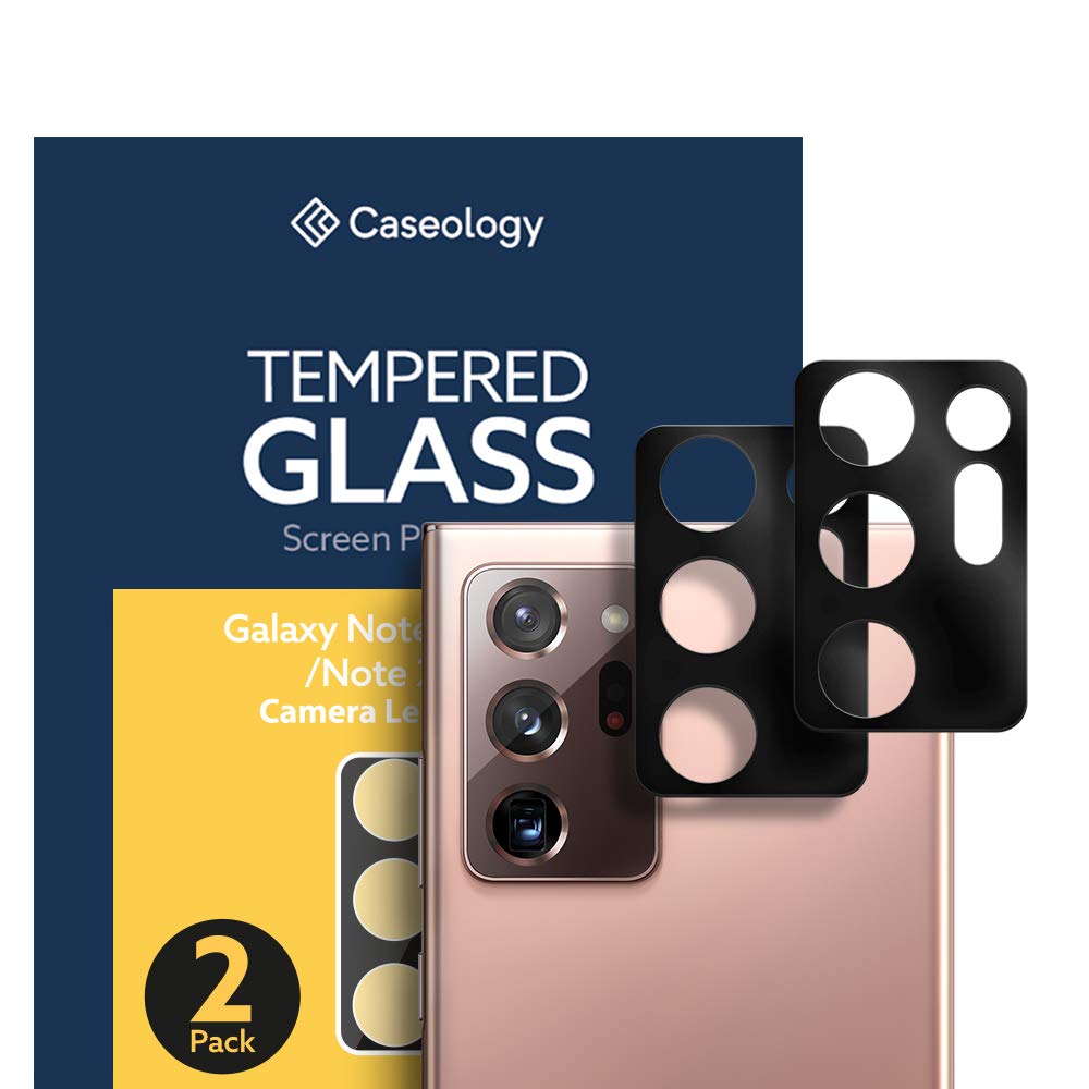 Caseology, 2 Pack, Samsung Galaxy Note 20 Ultra Camera Protector 9H Hardness Anti-Scratch Case Friendly Tempered Glass Camera Lens Protector for Samsung Galaxy Note 20 Ultra