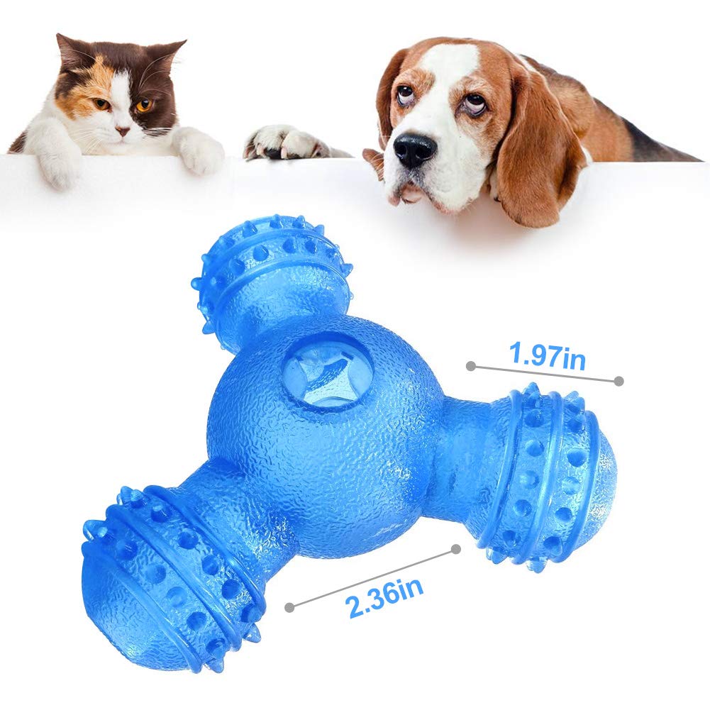 OldShark Dog Ball Toys Interactive Food Dispensing IQ Treat Ball Nontoxic Pet Puzzle Toys for Puppy Small Medium Dog Cat Chasing Training (Blue)