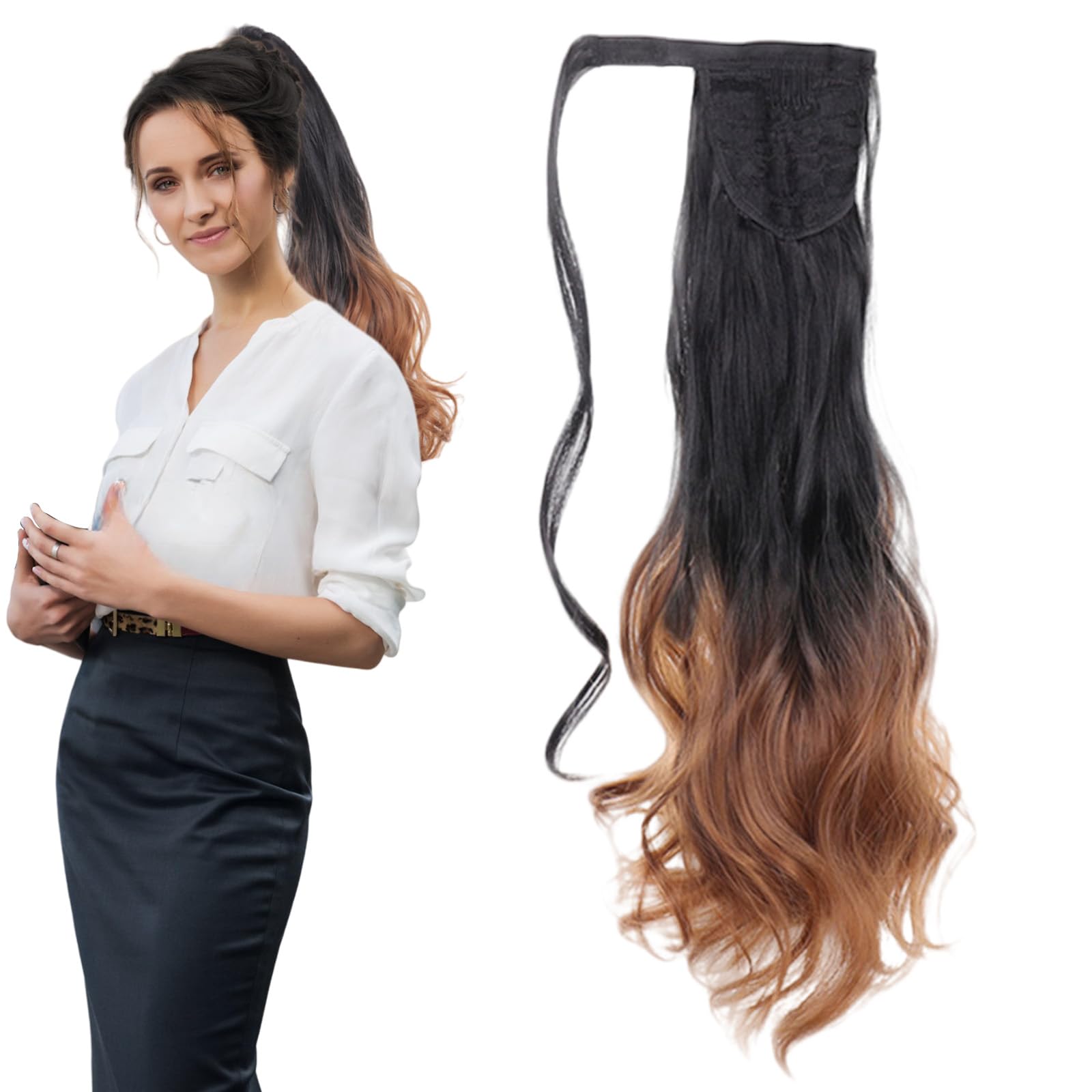 Curly Hair Extensions Clip in Ponytail Extension One Piece Pony Tail Synthetic Hairpieces for Women 0519