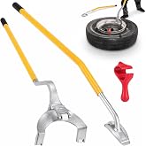 VEVOR Steel Tire Mount Demount Tool 22.5" to 24.5" Semi Tire Changing Tool | For Bus Trailer Tractor Car Repairing, Includes Extra Bead Holder, Tubeless Truck Bead Breaker Manual Changing Kit (Yellow)