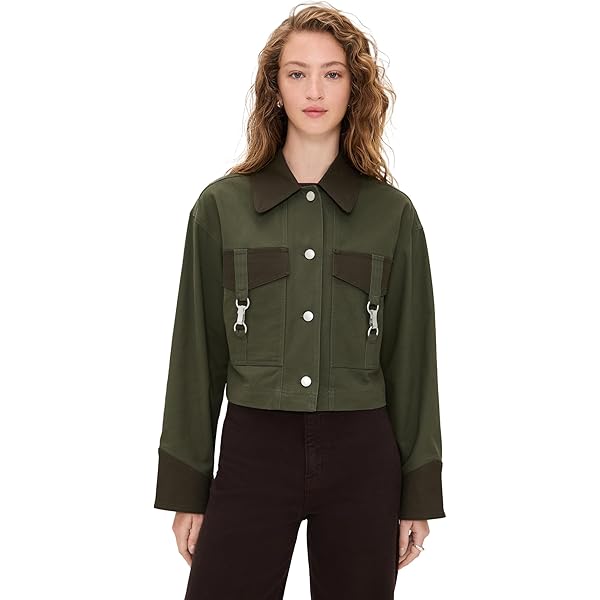 Amazon.com: Avec Les Filles Relaxed Zip Front Jacket Bone SM