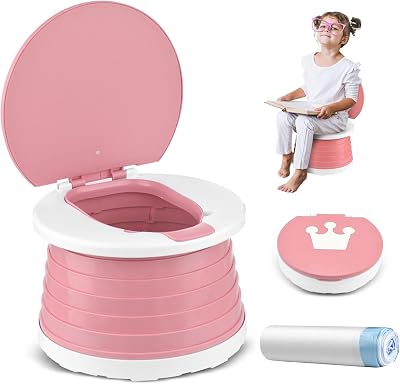 VISATOR Travel Potty 2-in-1 Foldable Portable Kids Potty Seat 15 Bags