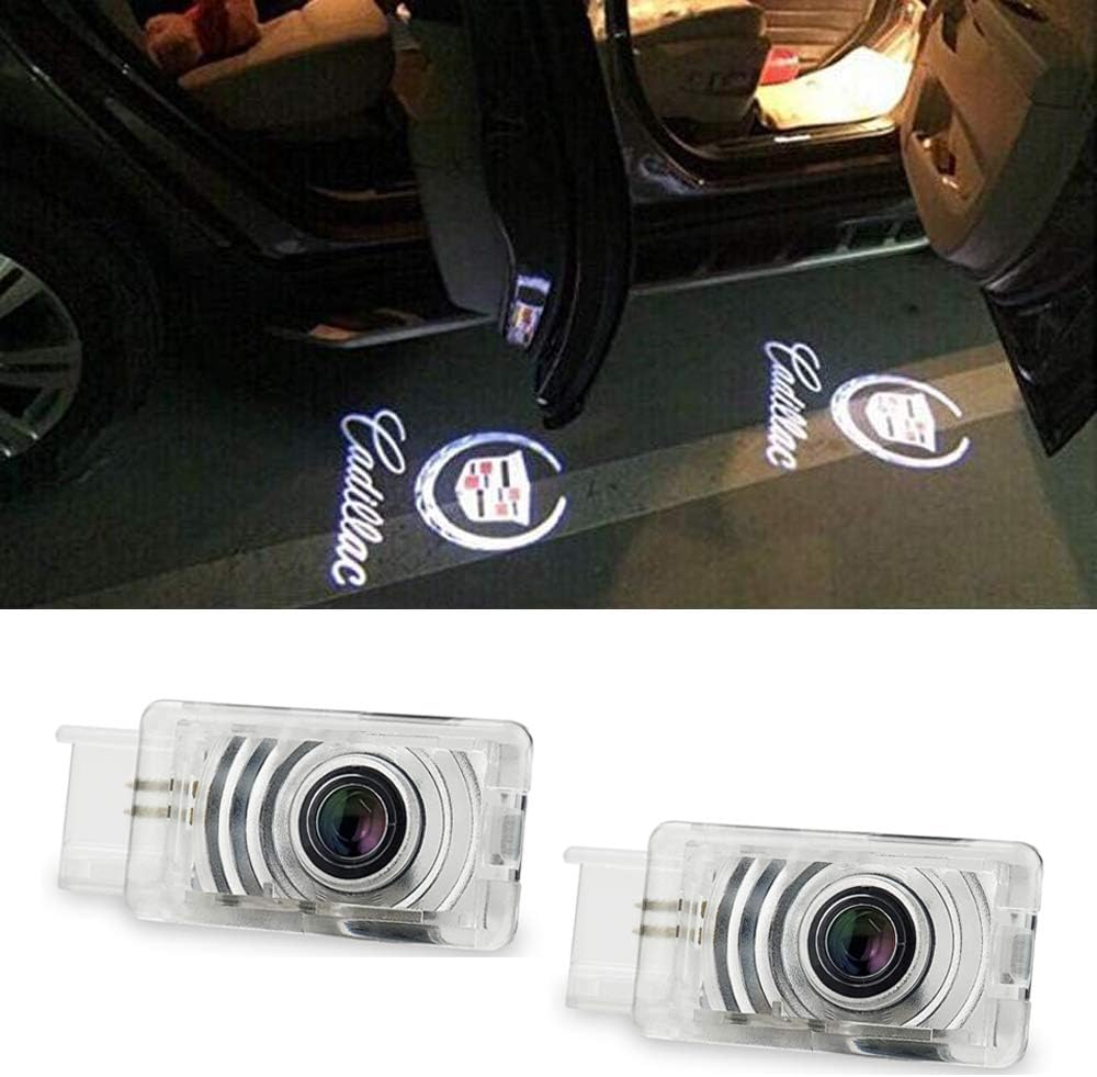 Car Door Projector Lights for Cadillac SRX/XTS/ATS Accessories,Courtesy Lamps Ghost Shadow Lights Welcome Logo Projector Lights for Cadillac srx xts ats Accessories,2 Pack
