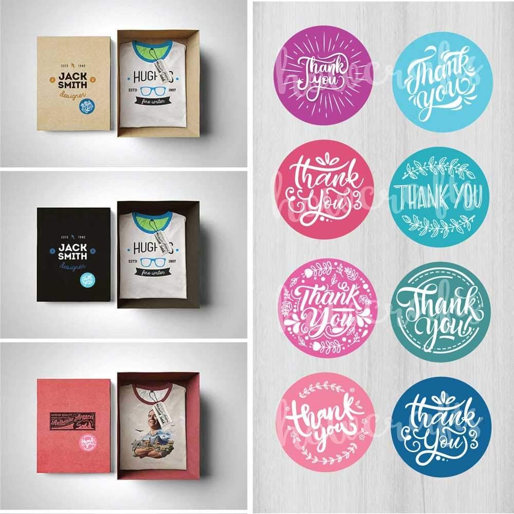 Howcrafts Thank You Stickers Roll of 1000, 8 Designs, 1.5 Inch | Thank You Stickers Small Business Supplies | Thank You for Your Purchase Stickers for mailers Poly Bags polymailers: Arts, Crafts & Sewing