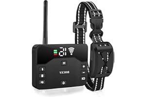 PFUM Wireless Dog Fence & Remote Training Collar, 2-in-1 Wireless Dog Fence Containment System with Waterproof & Rechargeable Training Collar. (1 Dog)