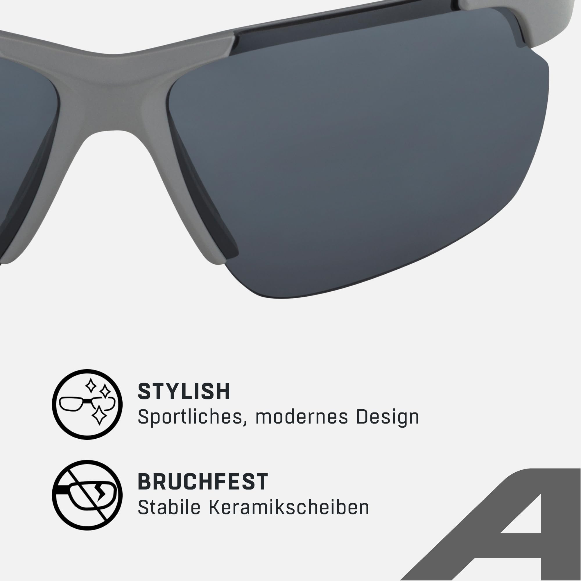 ALPINA DEFEY HR Sportbrille, moon-grey matt, One Size 3