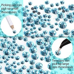 LPBeads 6400 Pieces Hotfix Rhinestones Aquamarine