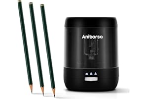 Aniborsa Electric Pencil Sharpener, USB & Battery Operated Automatic Pencil Sharpener for Kids, School, Classroom, Office, Home, Black