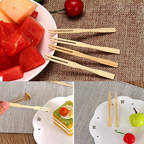 UPlama 600Pcs Bamboo Forks,Wooden Appetizer Forks for Appetizer