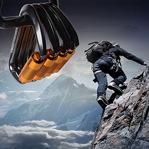 Locking Carabiners Aluminum Auto / Self / Twist Locking Carabiner for Outdoor Climbine Outdo Aluminum Steel Rock Climbing Hiking Screw Locking rock climbing holds D-shape 30KN