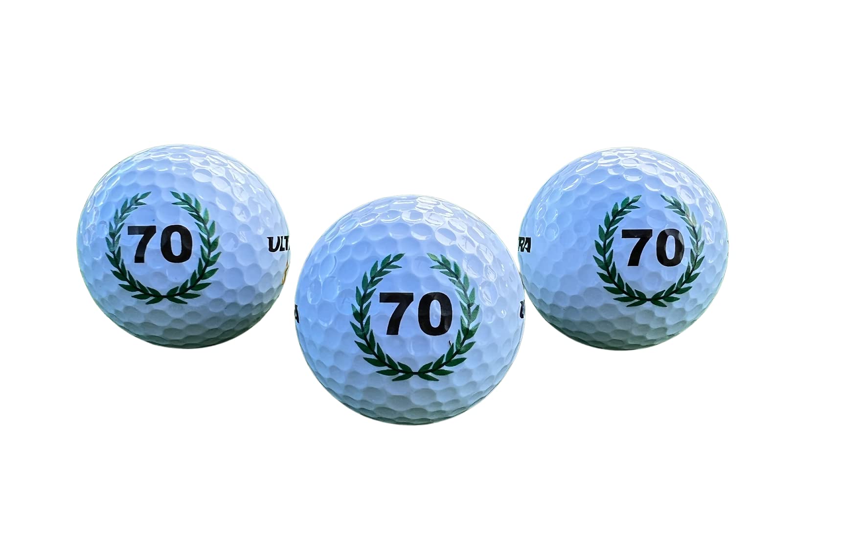 Set of 3 Golf Balls with Happy 70th Birthday Motif in a gift box/Birthday Golf Gift